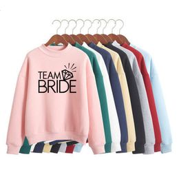 Women's Hoodies Sweatshirts Team Bride Diamond long sleeve hoodies female autumn winter women brand tracksuits harajuku pullovers O Neck casual sweatshirts 221124