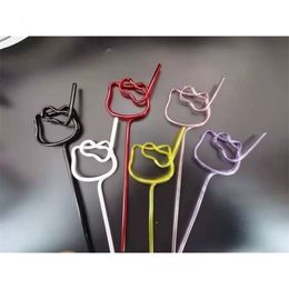 Other Kitchen Dining Bar 150pcslot KT Head Shape Reusable Plastic Drinking Straws Kawaii MultiColored Party Event Supplies Wholesale 221124