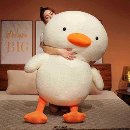 Giant 60100Cm Fluffy Fat Duck Plush Toys Sleep Pillow Cute Animal Stuffed Big Goose Susen Dolls Baby ldren Girls Birthday Gift J220729