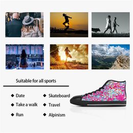 Men Custom Shoes Designer Canvas Women Sneakers Hand Painted Colorful Fashion Shoe Mid Trainers 750