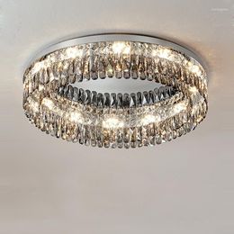 Ceiling Lights LED Dimmable Gold Chrome Crystal Chandelier Lustre Lamparas De Techo Lights.Ceiling Lamp For Living Room
