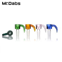 Herb Holder Colourful Smoking Accessories 50mm Height 24mm Diameter Glass Bowl for Bongs Water Pipe Dab Rigs