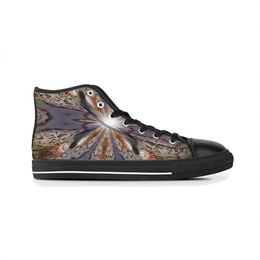 Designer Shoes Men Custom Canvas Women Sneakers Hand Painted Colourful Fashion Shoe Mid Trainers 726