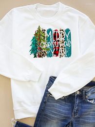 Women's Hoodies Happy Holiday Merry Christmas Graphic Sweatshirts Women Letter Style Sweet Print Fashion Wear Pullovers Year Clothing