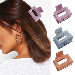 Square Shiny Hair Claws Elegant Acrylic Hairpins Small Size Barrette Crab Hair Clips Headwear for Women Girls Hair Accessories