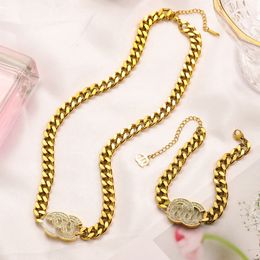 Never Fading 14K Gold Plated Luxury Brand Designer Pendants Necklaces Stainless Steel Bracelet Letter Choker Pendant Necklace Chain Jewelry Accessories Gifts