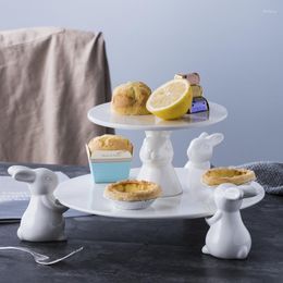 Bakeware Tools Creative Nordic Style Ceramics Cake Pan Snack Stand Dessert Display Wedding Party Decoration Household