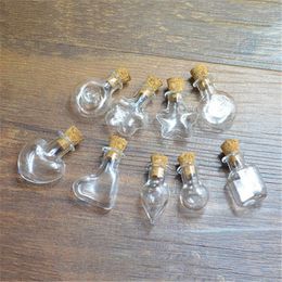 Storage Bottles Multi Shape Glass Jars Cork Stopper Ornaments DIY Containers Mini Wish For Holiday Wedding Home Decoration