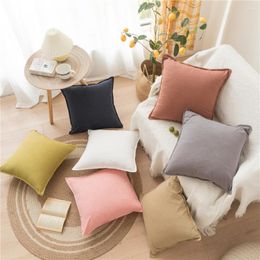 Pillow Nordic Cover Cotton Linen Brown Grey Pink White Decorative Pillows For Sofa Case 45x45cm Living Room Home Decor