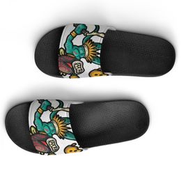 Anpassade skor DIY tillhandahåller bilder för att acceptera anpassnings tofflor Sandaler Slide Hashk Mens Womens bekväma