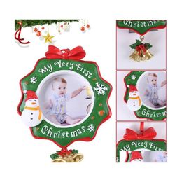 Christmas Decorations Christmas Decorations Frame Ornament 2022 3.9X3.6In Wreath Po Tree For Baby Drop Delivery Home Garden Festive Dhhzs