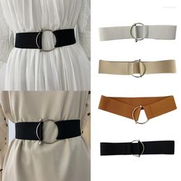 Belts High Quality For Women Black Simple Waist Elastic Ladies Band Round Buckle Decoration Coat Sweater Fashion Dress Belt