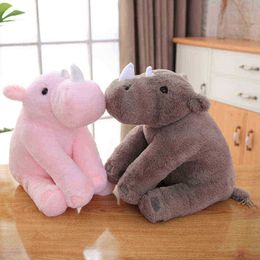 4060Cm Baby Kids Sussen Doll Soft Beautiful Rhino Plush Cushion Kawaii Cuddle Plush Toy For ldren Girls Gift J220729