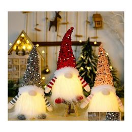 Christmas Decorations Christmas Decorations Ornaments With Lights Glowing Faceless Old Man Doll Dwarf Goblin Xmas Celebration Decora Dhxbt