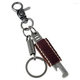Keychains Fashion Punk Men Metal Car Keychain Vintage Retro Cuff Leather Holder Rings Pendant Keyring Gothic Key Chains Bag Jewelry Gift