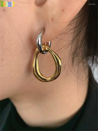 Dangle Earrings Kshmir Detachable Dual-use Korean Chic Metal Gold Patchwork Women's Base With Free Mail And Jewelry Gifts