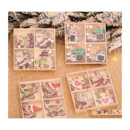 Christmas Decorations Christmas Decorations Home Tree Decoration Wooden Cartoon Elk Snowman Set Pendant Navidad Xmas Merry Christmas Dhafo