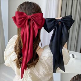 Hair Clips Barrettes Female Adt Barrettes Yang Zis Accessories Black Bow Headdress Hairpin Top Clip At Back Of The Head Ko Dhgarden Dhzvs