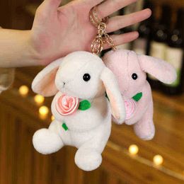 15Cm Cartoon Rabbit Plush Toys Stuffed Soft Beautiful Pendant Bunny Keyan Gift For Kid Girls Cute Fluffy Doll Peluche J220729