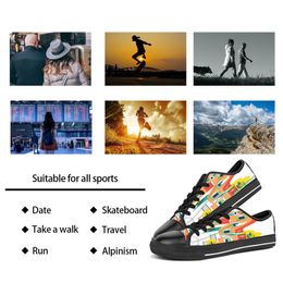 men women DIY custom shoes low top Canvas Skateboard sneakers triple black customization UV printing sports sneakers kele319