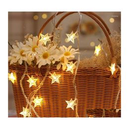 Christmas Decorations Christmas Decorations Garland Usb Curtain Star Led String Light Fairy Icicle 2.5M For Wedding Party Window Out Dhaih