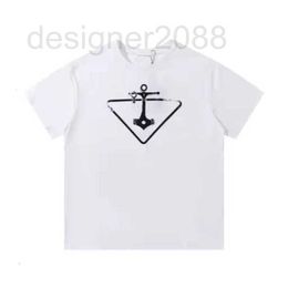 Men's T-Shirts designer Correct and verified version of 2022 summer new p family printed triangle boat logo Unisex versatile short sleeve T-shirt now SU15