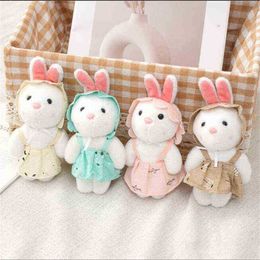 Size 12Cm Cute Rabbit Cuddle Cartoon Rag Doll Bunny Sussen Girls Birthday New Year Gift Color Optional J220729
