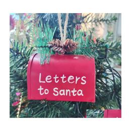 Christmas Decorations Christmas Decorations Decoration For Home Metal Iron Red Mailbox Hanging Ornament Tree Pendant Letters To Sant Dhbof