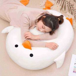 1Pc Cartoon Fluffy Fat Duck Pillow Plush Toy Cute Pig Doll Girls Bed Holding A Sleeping Doll Round Pillow Doll J220729