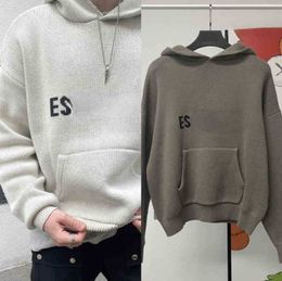 Ess Hoodie Turtleneck Jumpers Loose Sweaters Casual Knits Hoody Lazy Style for Men Women Essentials Lightweight Sweatshirts cw084