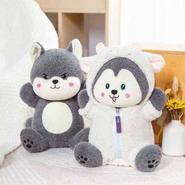 Creative Funny Plush Animals Toys Soft Wolf With Goat Clothes Dolls Stuffed Wolf Toys Home Sofa Decor For Kids nice Gift J220729