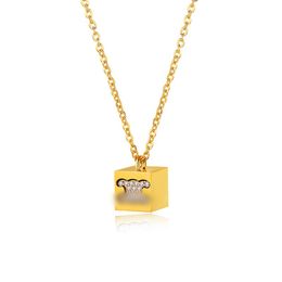 Cel Arc de Triomphe Cube Diamant Anhänger Halsketten Armband Ohrringe Designer Schmuck für Frauen Party Gold Herren Halskette Kette