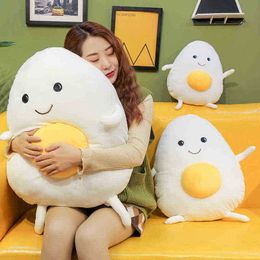 Beautiful Plush Toys Kawaii Stuffed Egg June Pop Toy For ldren Girls Sleeping Bed Pillow Lifelike Baked Egg Toy Girlfriend gift J220729