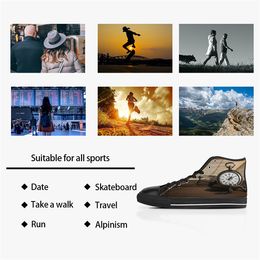 DIY Custom shoes Classic Canvas Skateboard casual Accept triple black customization UV printing low Cut mens womens sports sneakers waterproof size 38-45 COLOR714