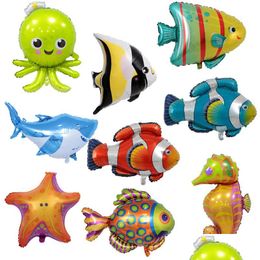 Other Event Party Supplies Shark Octopus Balloon Seahorse Animal Shape Balloons Kid Aluminium Film Airballoon Thin And Light Mtipl Dhgim