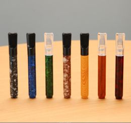 Smoking pipes Aluminum alloy color wrapped metal pipe straight type cigarette holder Water transfer oxidation