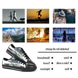 Мужчины Женщины DIY Custom Shoes Low Top Canvas Skateboard Кроссы тройной черной настройки УФ-печати спортивные кроссовки Shizi 182-9