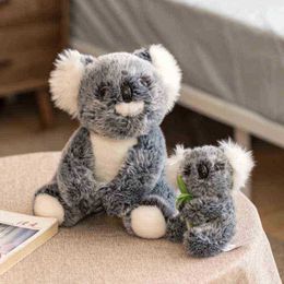 Reallife Beautiful Koala Plushtoys Sinulation Koala Stuffed Soft Doll Kids Gift For Friends Girls Parentld Toys J220729