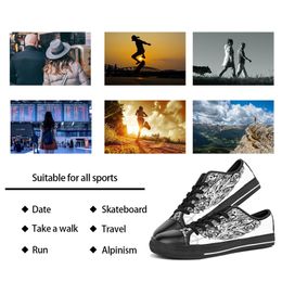 Uomo Donna Scarpe personalizzate fai-da-te Scarpe basse in tela Skateboard Triple nero Personalizzazione Stampa UV Sneakers sportive Kele334