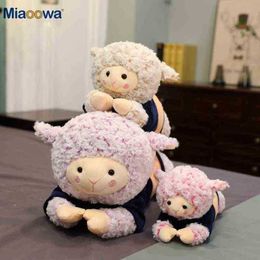 3050Cm Cute Dressed Lying Sheep Plush Toy Soft Cartoon Animal Doll Pillow Baby Kids Beautiful Toy kawaii Birthday Gifts J220729