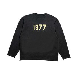 Основы Fear Fearofgod -толстовка American Fashion 1977 Light Board без стандартного повреждения керлинг двойной нить Новый круглый вязаный свитер.