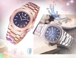 Popular Mens Square Dial Quartz Core Watch 40.5mm Full Stainless Steel Ceramic Business Fashion Dress WristWatches Clock Relogio Masculino