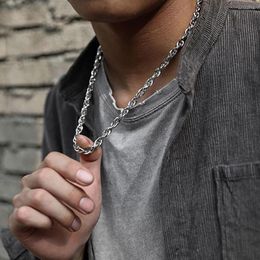 Chains Stainless Steel Twist Necklace For Men Women Jewellery Punk Silver Metal Choker Collares Hombre Accessories Drop