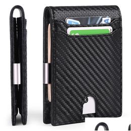 Money Clips New Creative Trathin Wallet Mens Short Carbon Fibre Money Clips Drop Delivery Jewellery Dhgarden Dhzmu