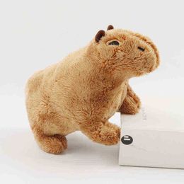 Plush dolls Simulation Capybara Plush Toys Cartoon Animal Hydrochoerus Soft Stuffed Toy Cute Real Life Capybara Rodent Plushie Dolls 18cm J220729