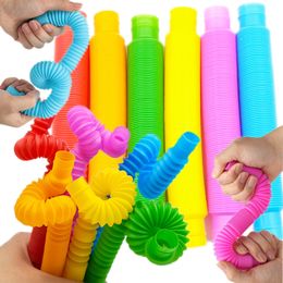 Other Toys Fidget Plastic Pop Tube Coil ChildrenS Creative Magical Circle Funny Early Development Educational Folding Toy 221125