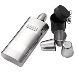 Hip Flasks 17 zLarge HONEST 304 Stainless Steel Big Flask Set With Small Cup Funnel Wine Jug Portable Water Bottle 205mmx8m 221124