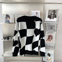11112 2022 Autumn Womens Sweater Long Sleeve Pullover Crew Neck Fashion Striped Clothes weilan