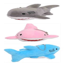 Mini Cute Shark Plush Stuffed Shark Cuddle Kid's Keychain Gift J220729