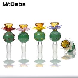 Herb Holder Colorful Smoking Accessories 82mm Height 25mm Diameter Glass Bowl for Bongs Water Pipe Dab Rigs